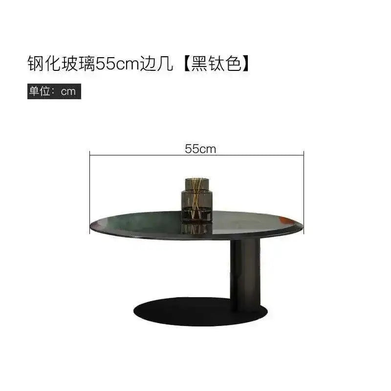 Luxury Round Coffee Table – Stainless Steel & Tempered Glass Design