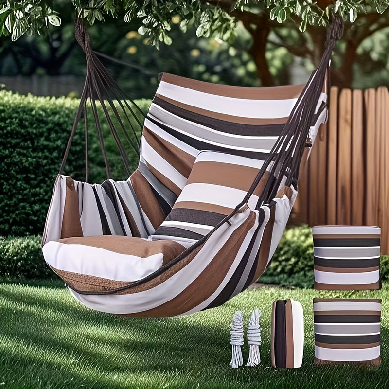 Hanging Hammock Chair with Cushions & Ropes – Durable Outdoor Swing Seat