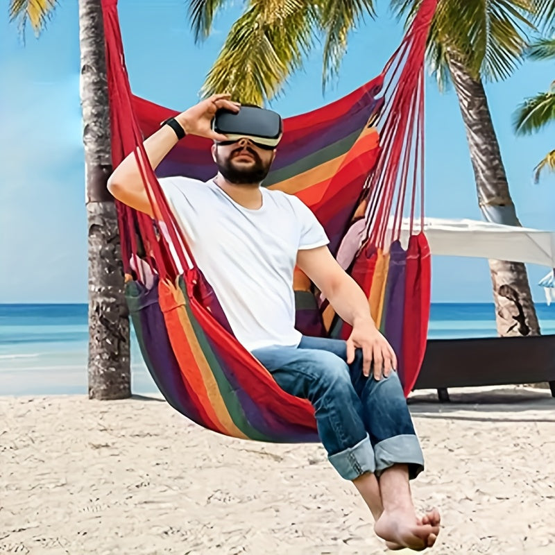 Hanging Hammock Chair with Cushions & Ropes – Durable Outdoor Swing Seat