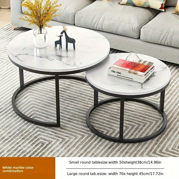 2pcs Nordic Round Coffee Table Set – Modern Minimalist & Luxury Design
