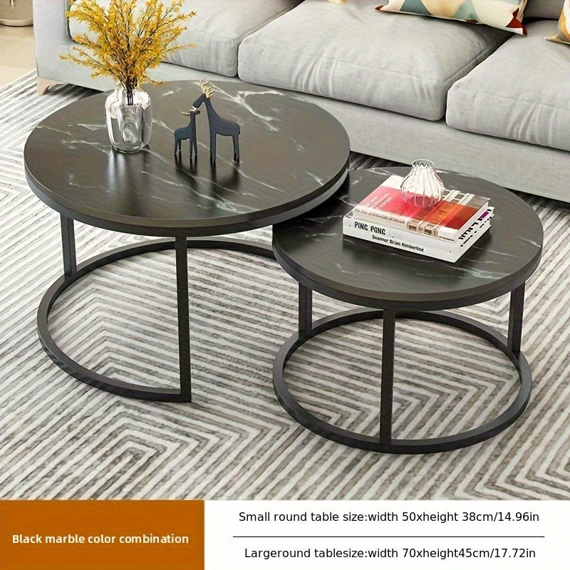 2pcs Nordic Round Coffee Table Set – Modern Minimalist & Luxury Design