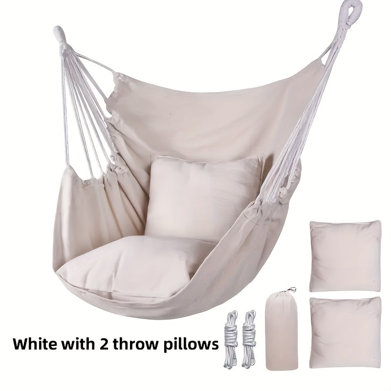 Hanging Hammock Chair with Cushions & Ropes – Durable Outdoor Swing Seat