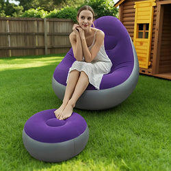 Portable Inflatable Lounge Chair with Footrest – Quick Inflate Outdoor Recliner