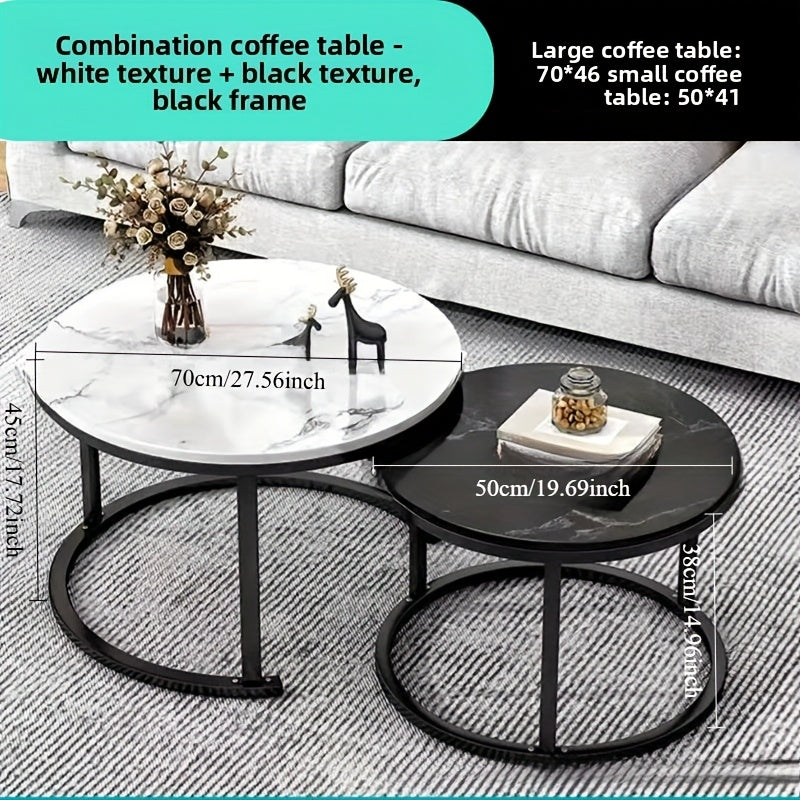 2pcs Nordic Round Coffee Table Set – Modern Minimalist & Luxury Design