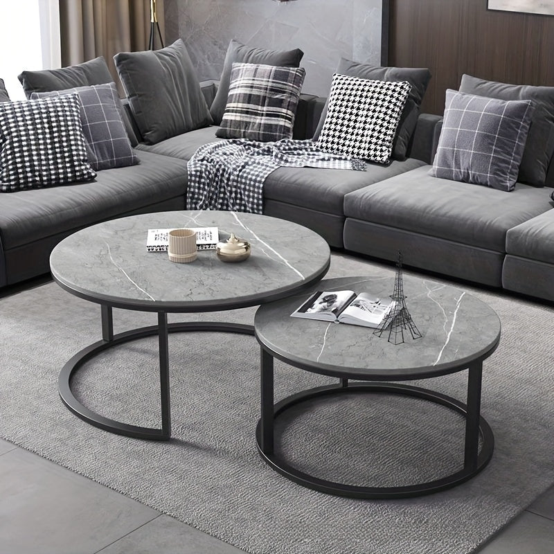 2pcs Nordic Round Coffee Table Set – Modern Minimalist & Luxury Design