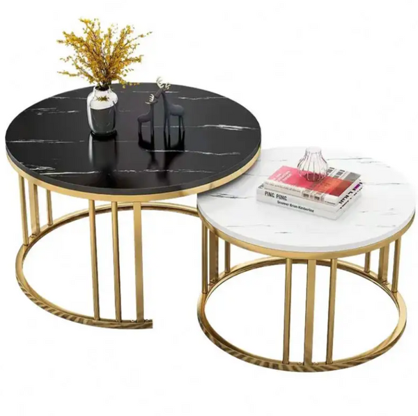 2pcs Nordic Round Coffee Table Set – Modern Minimalist & Luxury Design