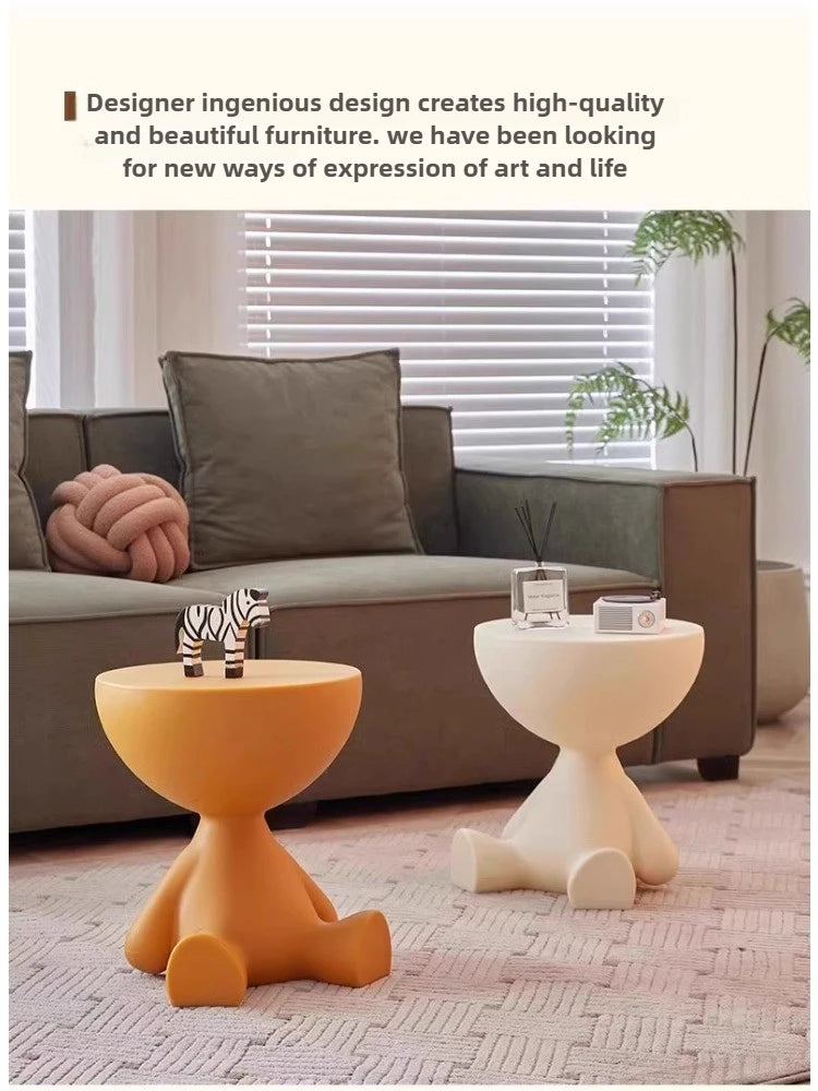 Modern Round Coffee Table –  Multifunctional Night Desk & Cute Living Room Decor ✨