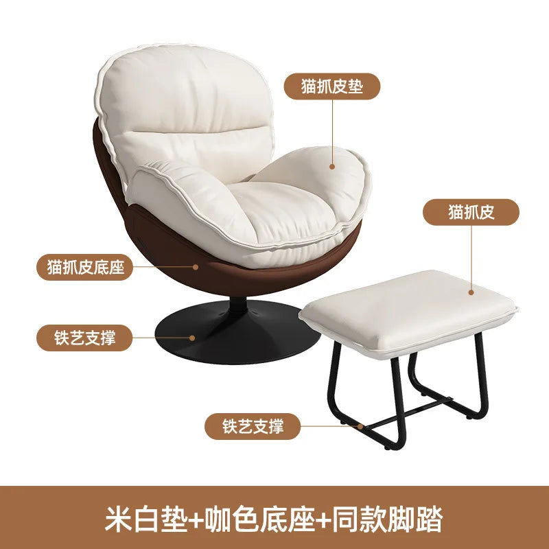 Penguin Hug Egg Chair – Luxury Rotating Lounge Recliner for Living Room 🐧✨