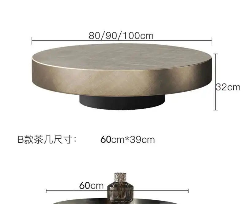 Luxury Round Coffee Table – Stainless Steel & Tempered Glass Design