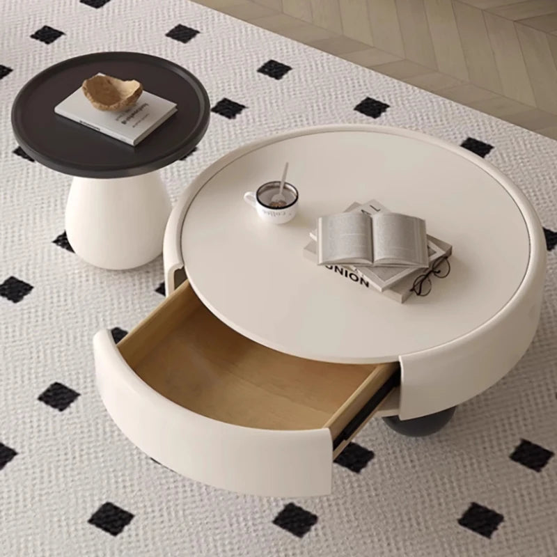 Cream Luxury Coffee Table – Modern Aesthetic with Storage Drawers ☕✨