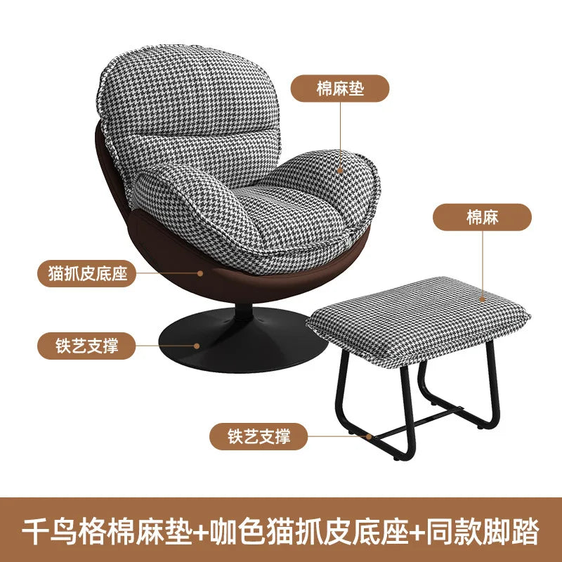 Penguin Hug Egg Chair – Luxury Rotating Lounge Recliner for Living Room 🐧✨