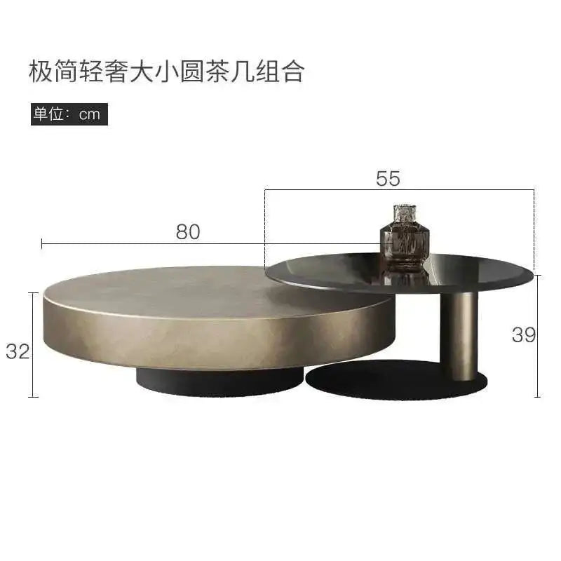 Luxury Round Coffee Table – Stainless Steel & Tempered Glass Design