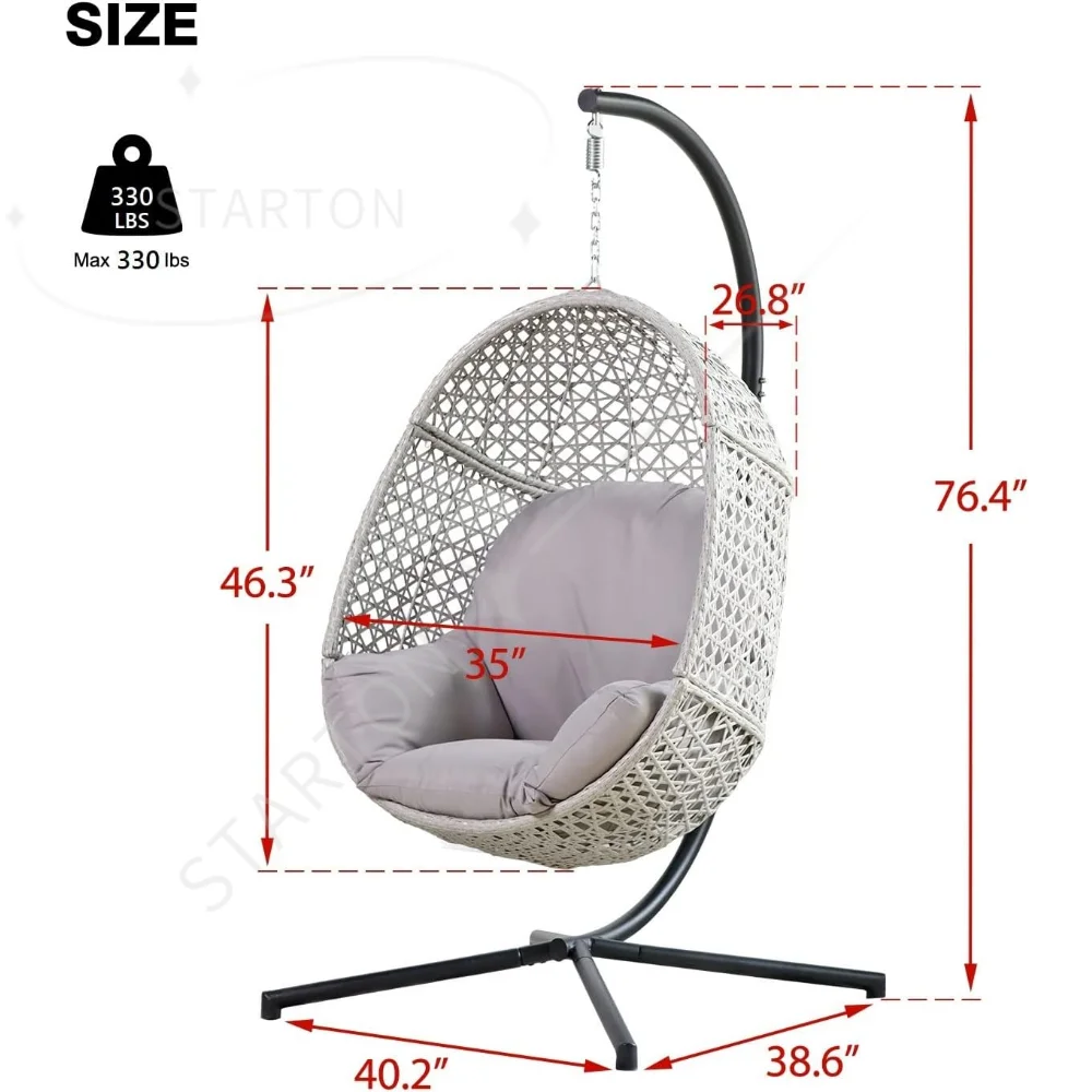 Egg Hammock Chair with Stand – Removable Cushion & Indoor/Outdoor Swing