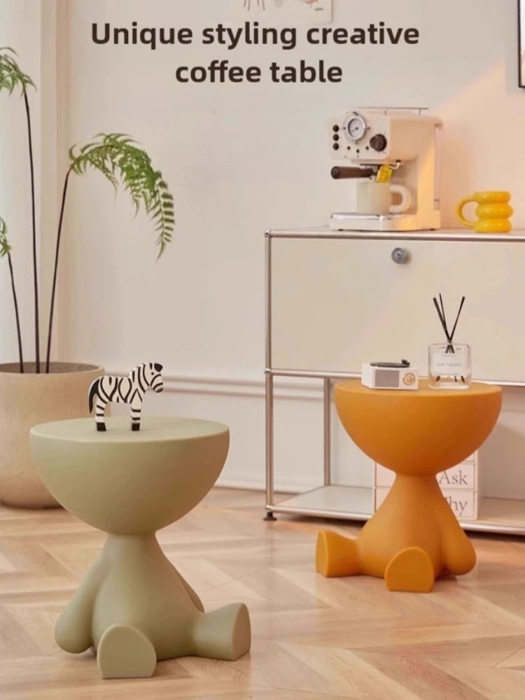 Modern Round Coffee Table –  Multifunctional Night Desk & Cute Living Room Decor ✨