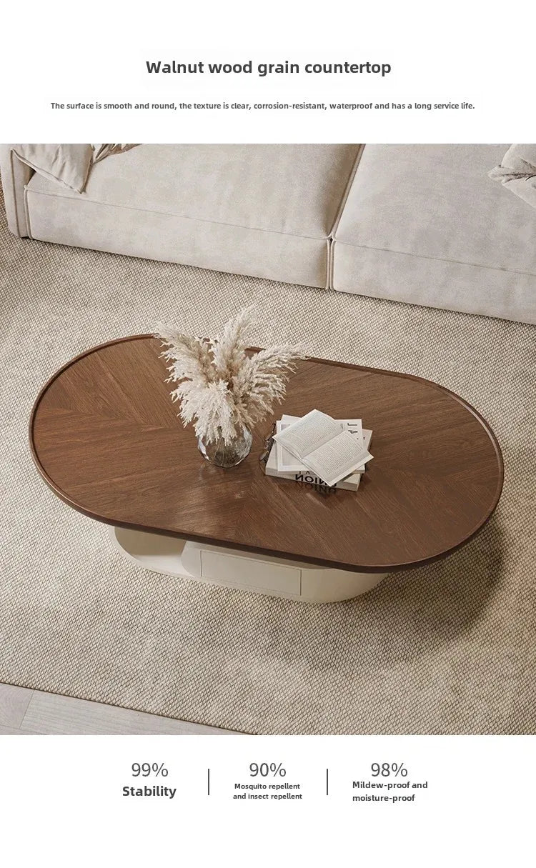 Antique Walnut Round Coffee Table – Modern Minimalist Side & Tea Table ☕✨