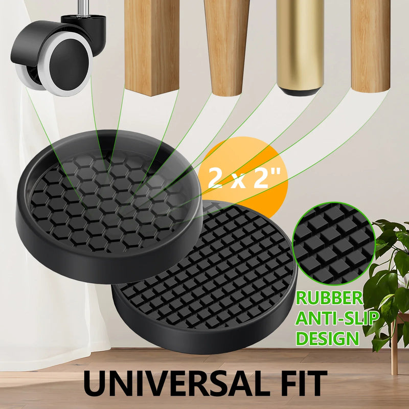 4PCS Non-Slip Rubber Furniture Coaster Pads – Floor Protectors