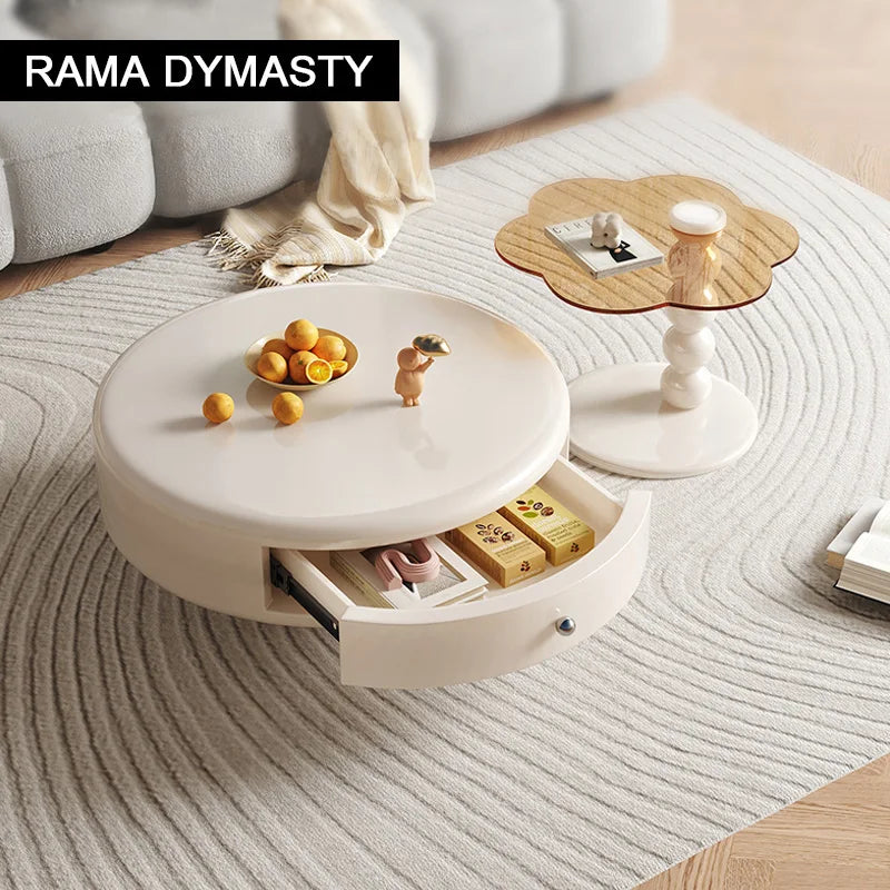 French Round Tea Table Set – Modern Light Luxury Coffee Table