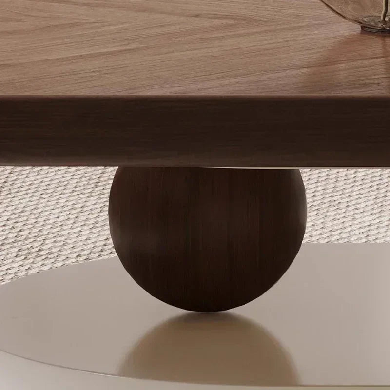 Antique Walnut Round Coffee Table – Modern Minimalist Side & Tea Table ☕✨