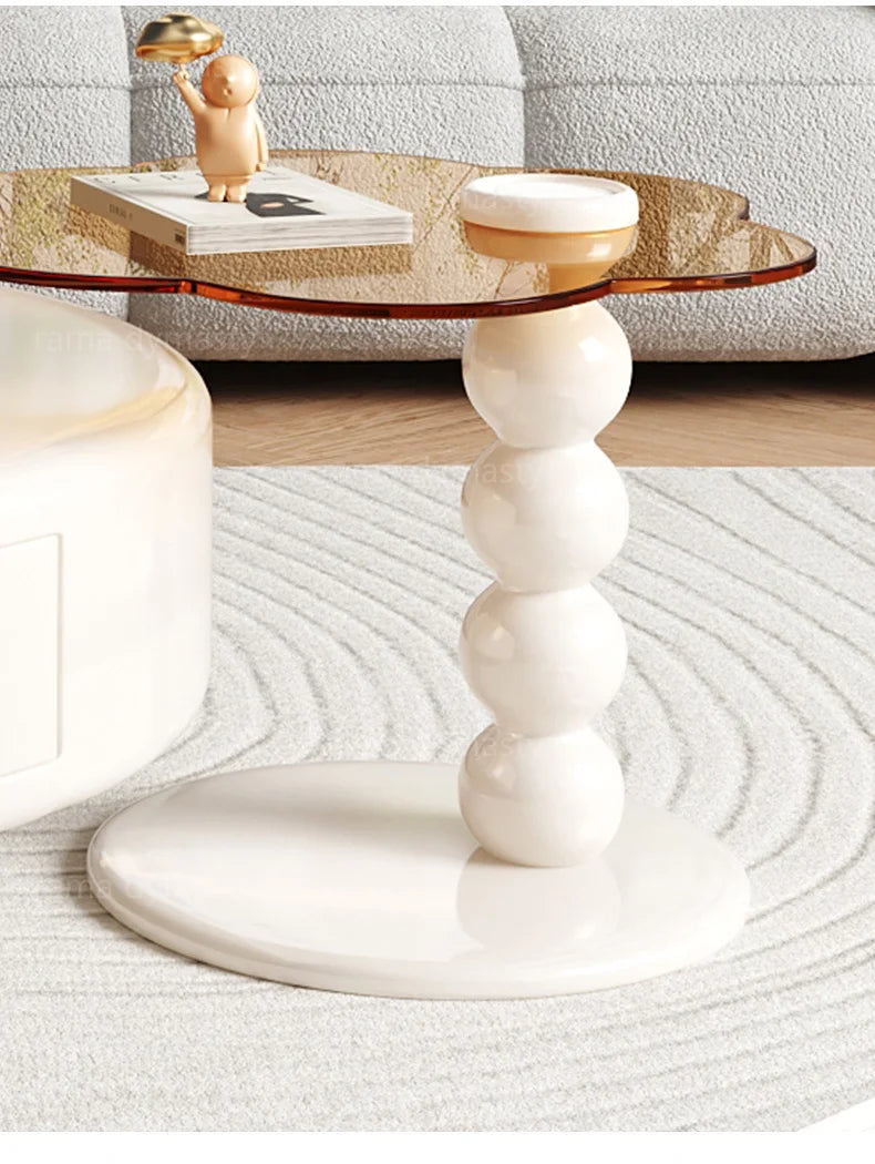 French Round Tea Table Set – Modern Light Luxury Coffee Table