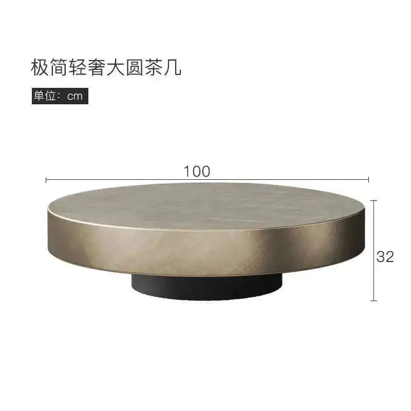 Luxury Round Coffee Table – Stainless Steel & Tempered Glass Design