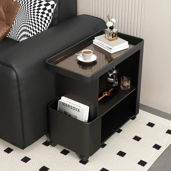 Small Mobile Coffee Table – Space-Saving Modern Storage Cart