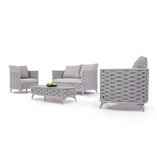Modern Luxury Outdoor Aluminum Rope Patio Sofa Set