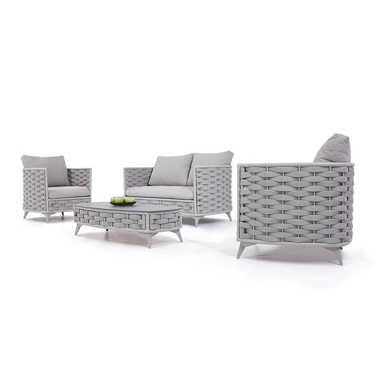 Modern Luxury Outdoor Aluminum Rope Patio Sofa Set