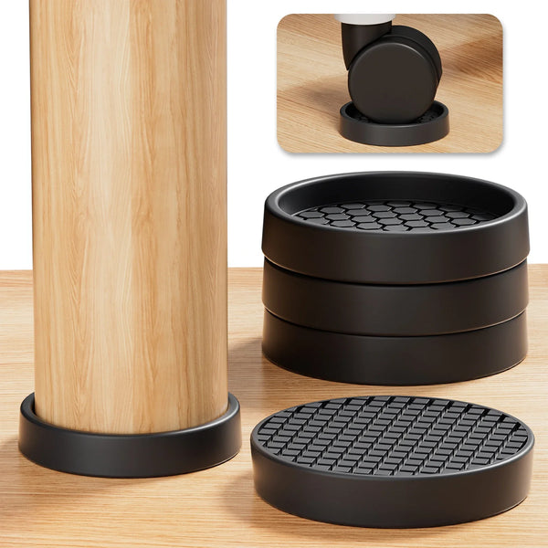 4PCS Non-Slip Rubber Furniture Coaster Pads – Floor Protectors