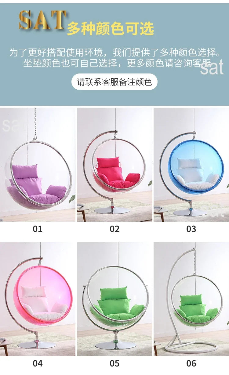 Internet celebrity transparent acrylic hemispherical hanging chair