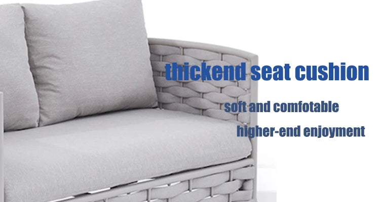 Modern Luxury Outdoor Aluminum Rope Patio Sofa Set