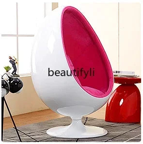 XZQ Oval Eggshell Ball Chair 🎧 Modern Fiberglass Bubble Chair with Built-in Audio