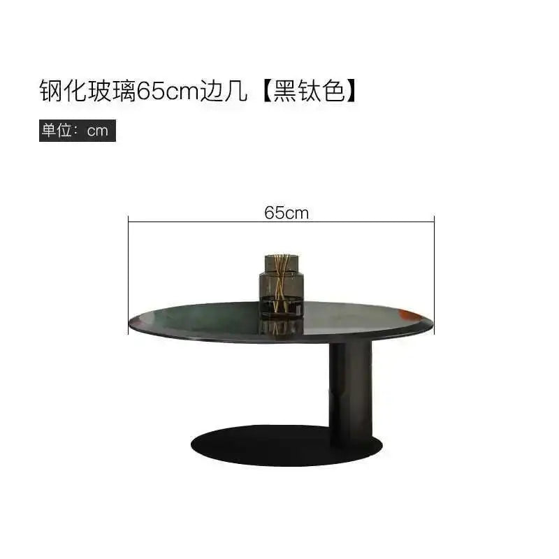 Luxury Round Coffee Table – Stainless Steel & Tempered Glass Design