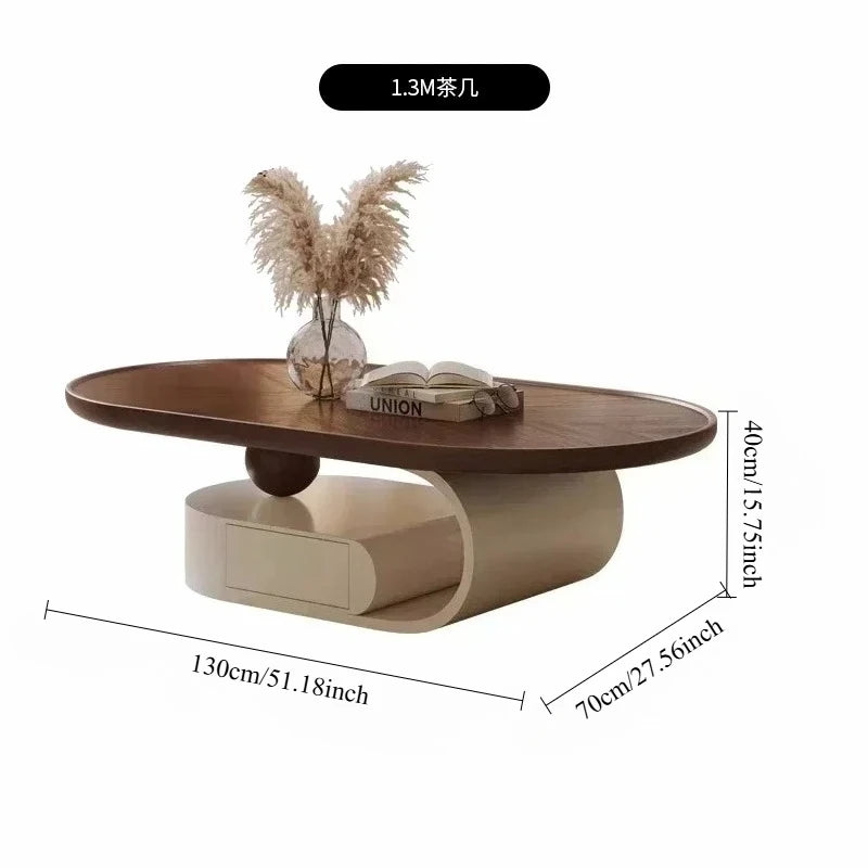 Antique Walnut Round Coffee Table – Modern Minimalist Side & Tea Table ☕✨