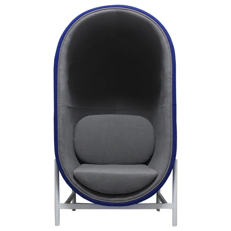 XZQ Oval Eggshell Ball Chair 🎧 Modern Fiberglass Bubble Chair with Built-in Audio