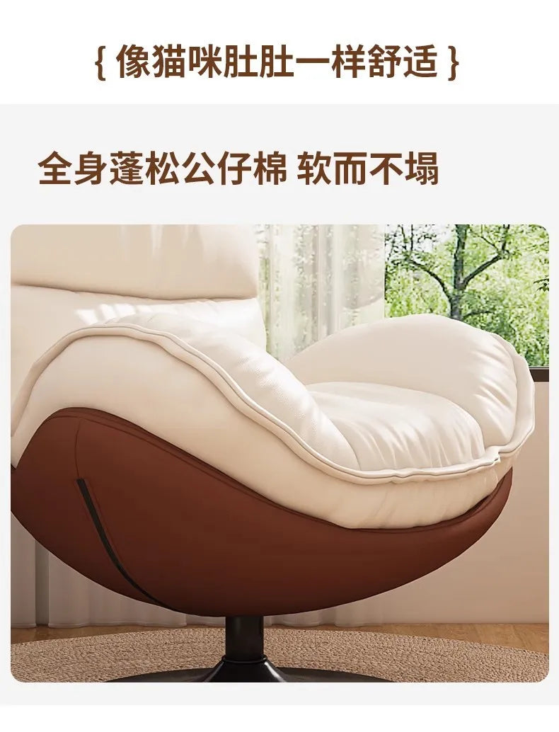 Penguin Hug Egg Chair – Luxury Rotating Lounge Recliner for Living Room 🐧✨
