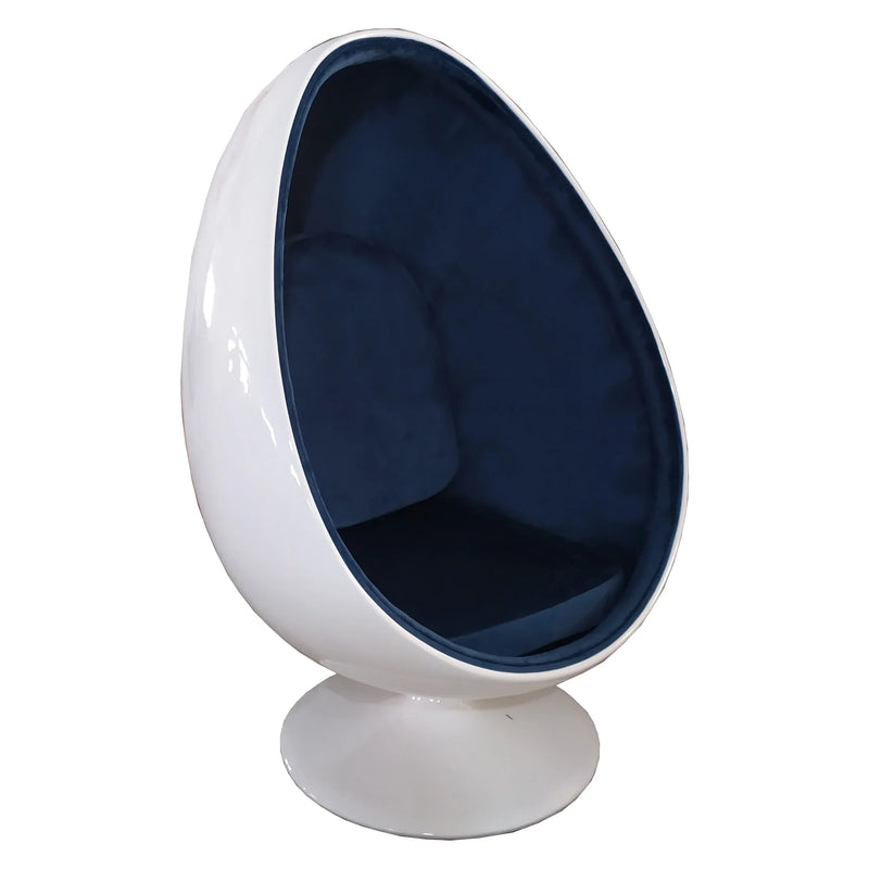 XZQ Oval Eggshell Ball Chair 🎧 Modern Fiberglass Bubble Chair with Built-in Audio