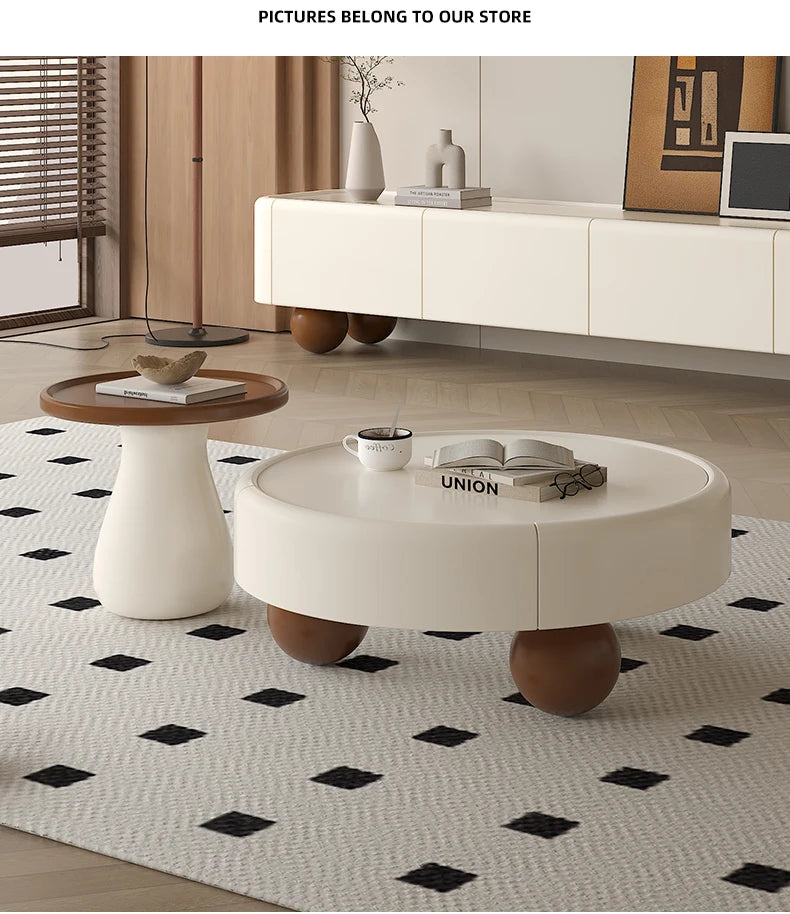 Cream Luxury Coffee Table – Modern Aesthetic with Storage Drawers ☕✨