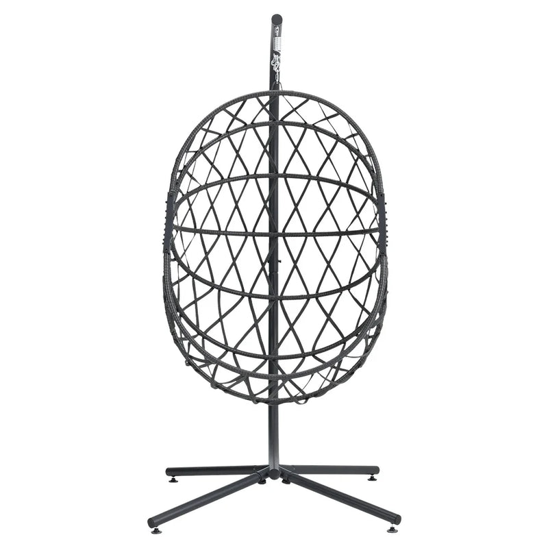 Woven Hanging Egg Chair with Stand & Cushions – Indoor/Outdoor Leisure Swing 🪶✨