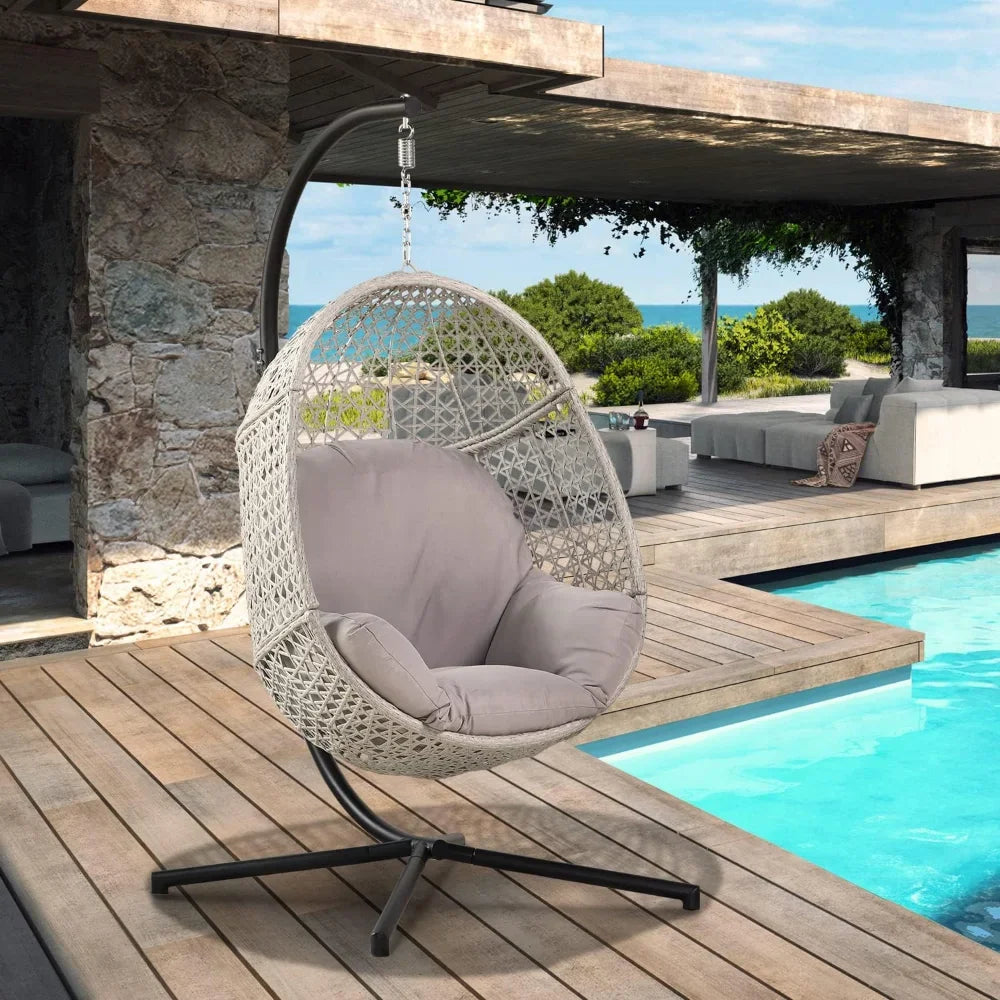 Egg Hammock Chair with Stand – Removable Cushion & Indoor/Outdoor Swing