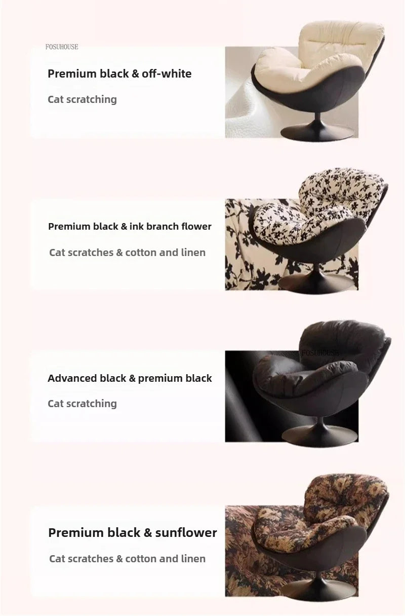 🪶 Balcony Leisure Swivel Eggshell Chair – Light Luxury Single Sofa for Modern Living 🛋️✨