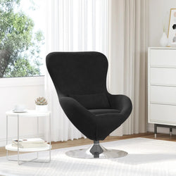 Black Velvet Egg Chair – Modern Retro Lounge Seat for Living Room & Bedroom 🖤✨