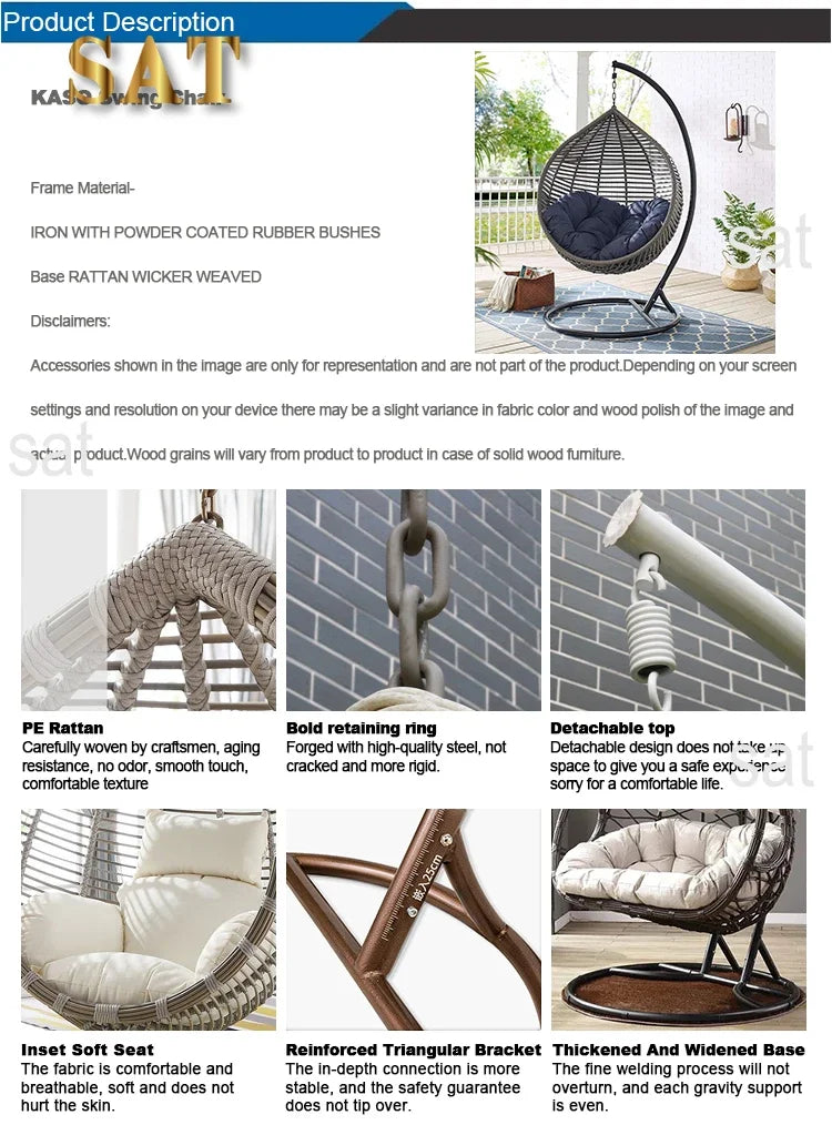 Two-Seater Patio Swing with Cup Holders | Double Swing Chair Outdoor Garden Furniture