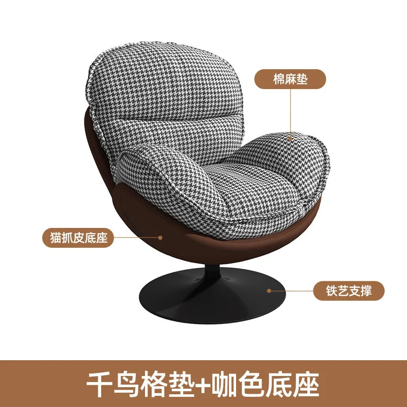 Penguin Hug Egg Chair – Luxury Rotating Lounge Recliner for Living Room 🐧✨