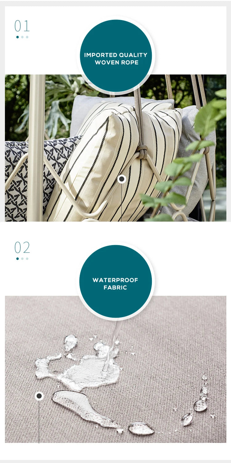 Outdoor Hanging Rattan Egg Chair Double Hammock Swing Chair