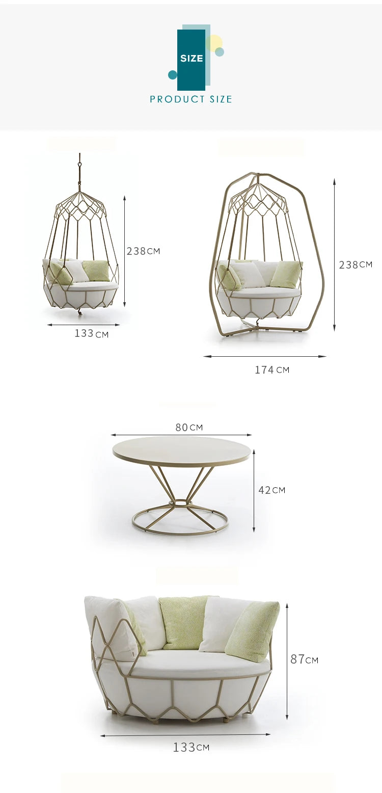 Outdoor Hanging Rattan Egg Chair Double Hammock Swing Chair