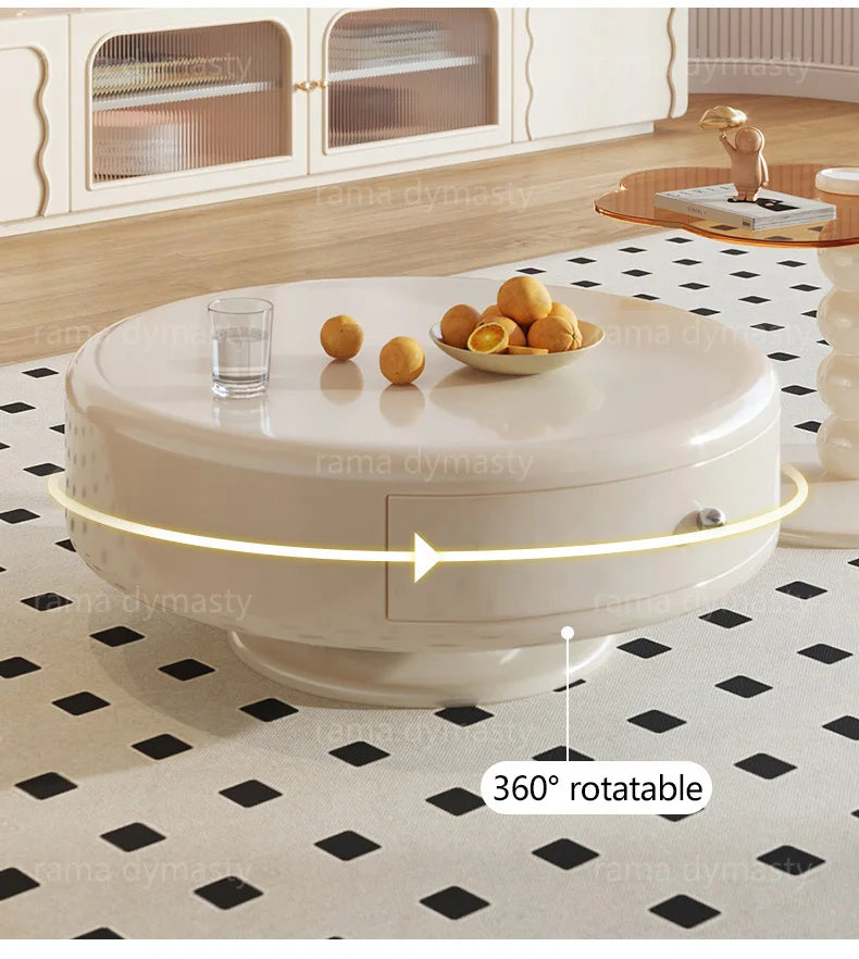 French Round Tea Table Set – Modern Light Luxury Coffee Table