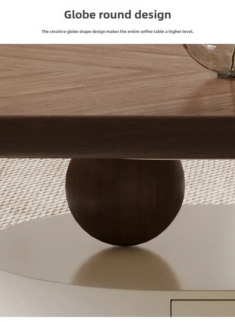 Antique Walnut Round Coffee Table – Modern Minimalist Side & Tea Table ☕✨