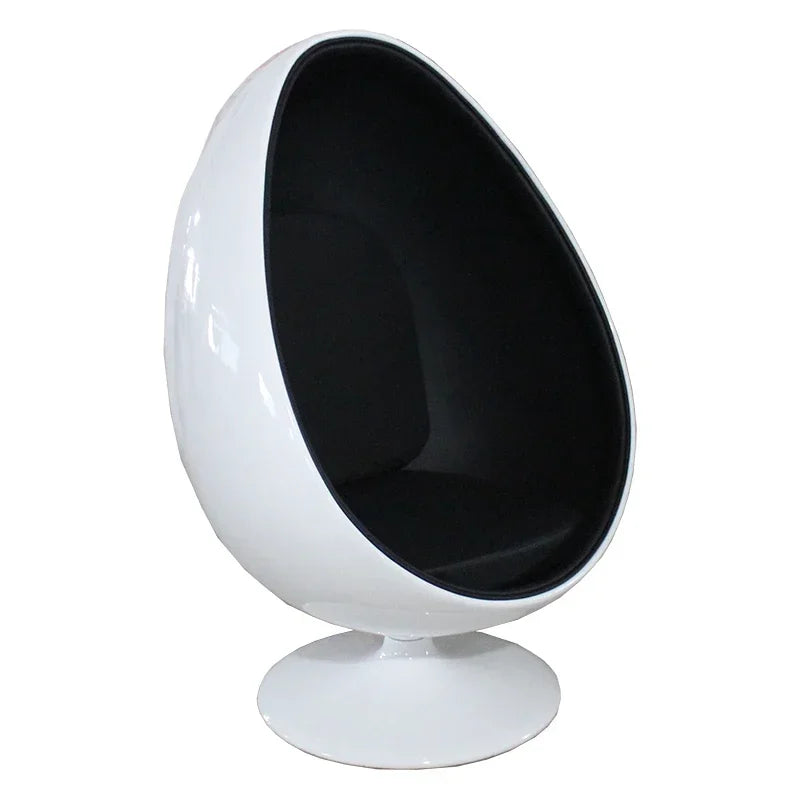 XZQ Oval Eggshell Ball Chair 🎧 Modern Fiberglass Bubble Chair with Built-in Audio
