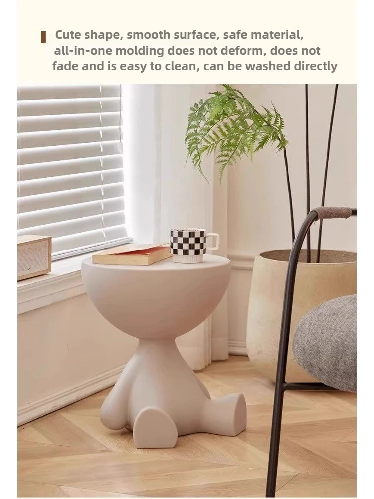 Modern Round Coffee Table –  Multifunctional Night Desk & Cute Living Room Decor ✨
