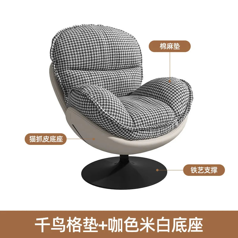 Penguin Hug Egg Chair – Luxury Rotating Lounge Recliner for Living Room 🐧✨